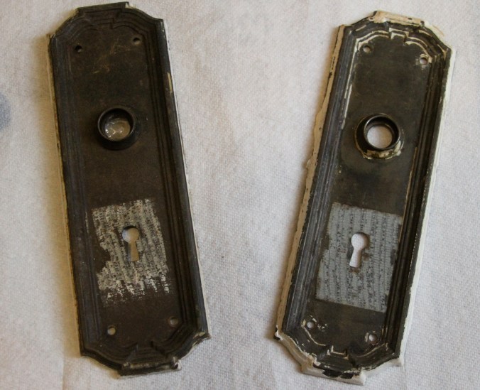 Back plates with tape residue
