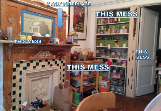 It's hard to even begin to list everything that is wrong with this room, but let's try, shall we? 